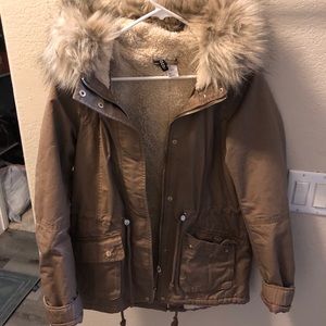H&M jacket with fur hood